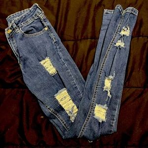 High-waisted skinny jeans, size XS